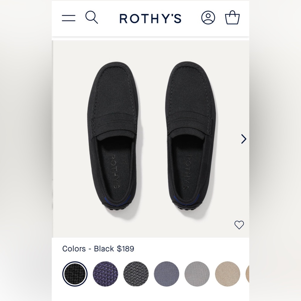 Rothy’s, Men’s, The Driving Loafer, Size 11.5, Black